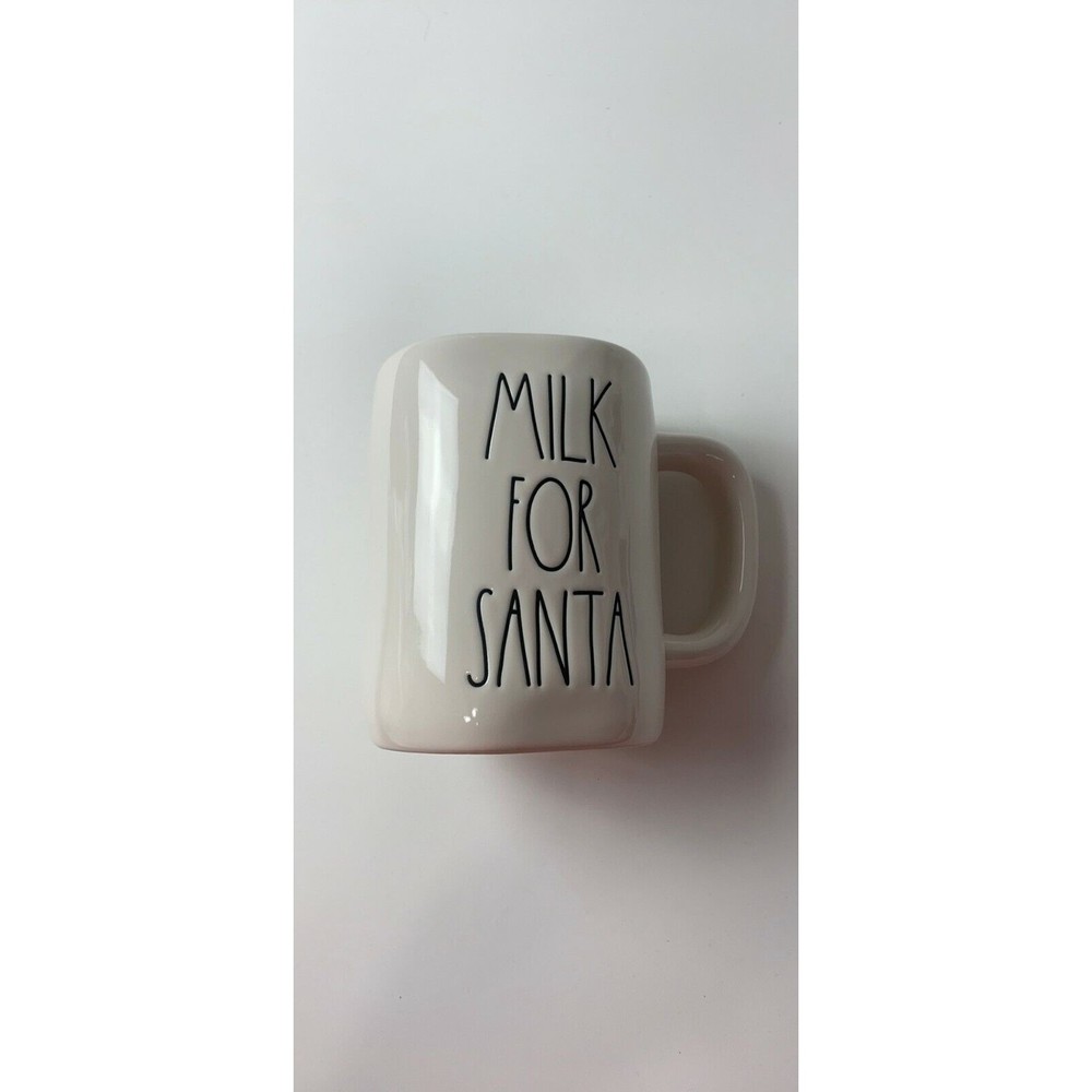 Rae Dunn Milk + Cookies for Santa Double-Sided Mug NEW